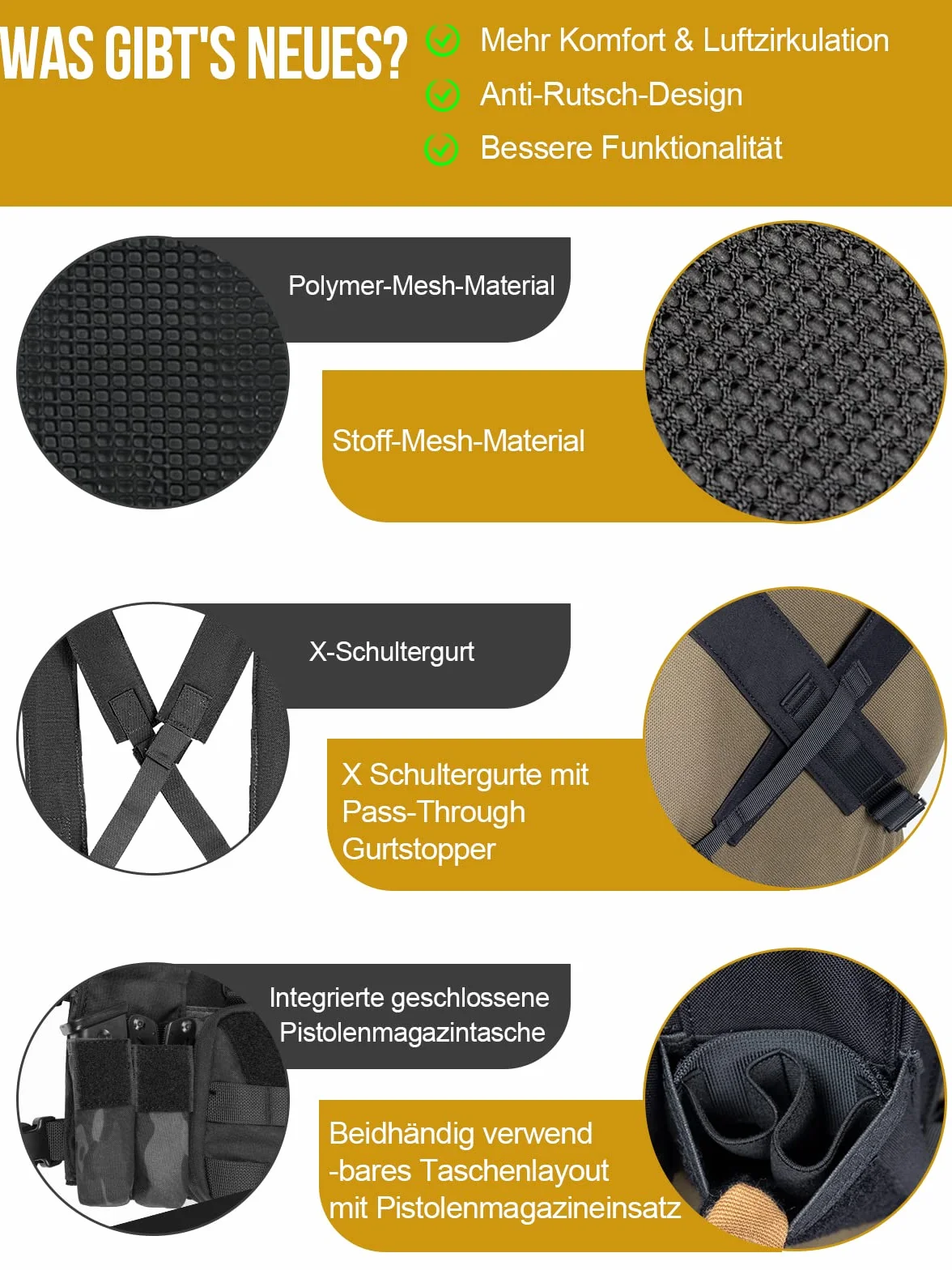 OneTigris CORDURA Chest Rig MOLLE Taktische Funktionsweste |MEHRWEG Verpackung