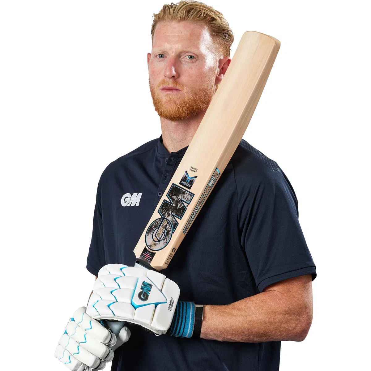 GM Ben Stokes Diamond 101 BS55 Cricketschläger aus Kaschmirweide, Halo-Griff, volle Größe, geeignet für Spieler ab 175 cm Gunn & Moore