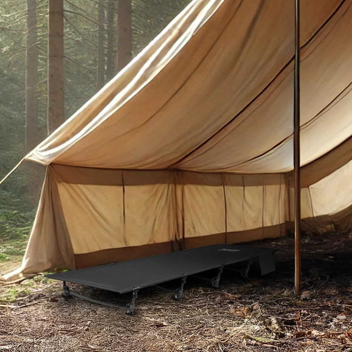 Semptec Urban Survival Technology Campingbett: Ultraleichtes Feldbett aus Aluminium, 192x70x17cm, bis 120kg Tragkraft (Feldbett für Camping, für Festival, Zelt)