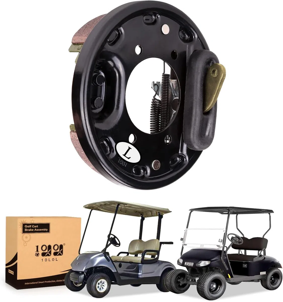 10L0L Golfwagen-Bremse mit Bremsbacken für EZGO TXT PDS & für Yamaha G9 G14 G16 G19 G20 G21 G22, Fahrerseite, OEM# 70998-G01