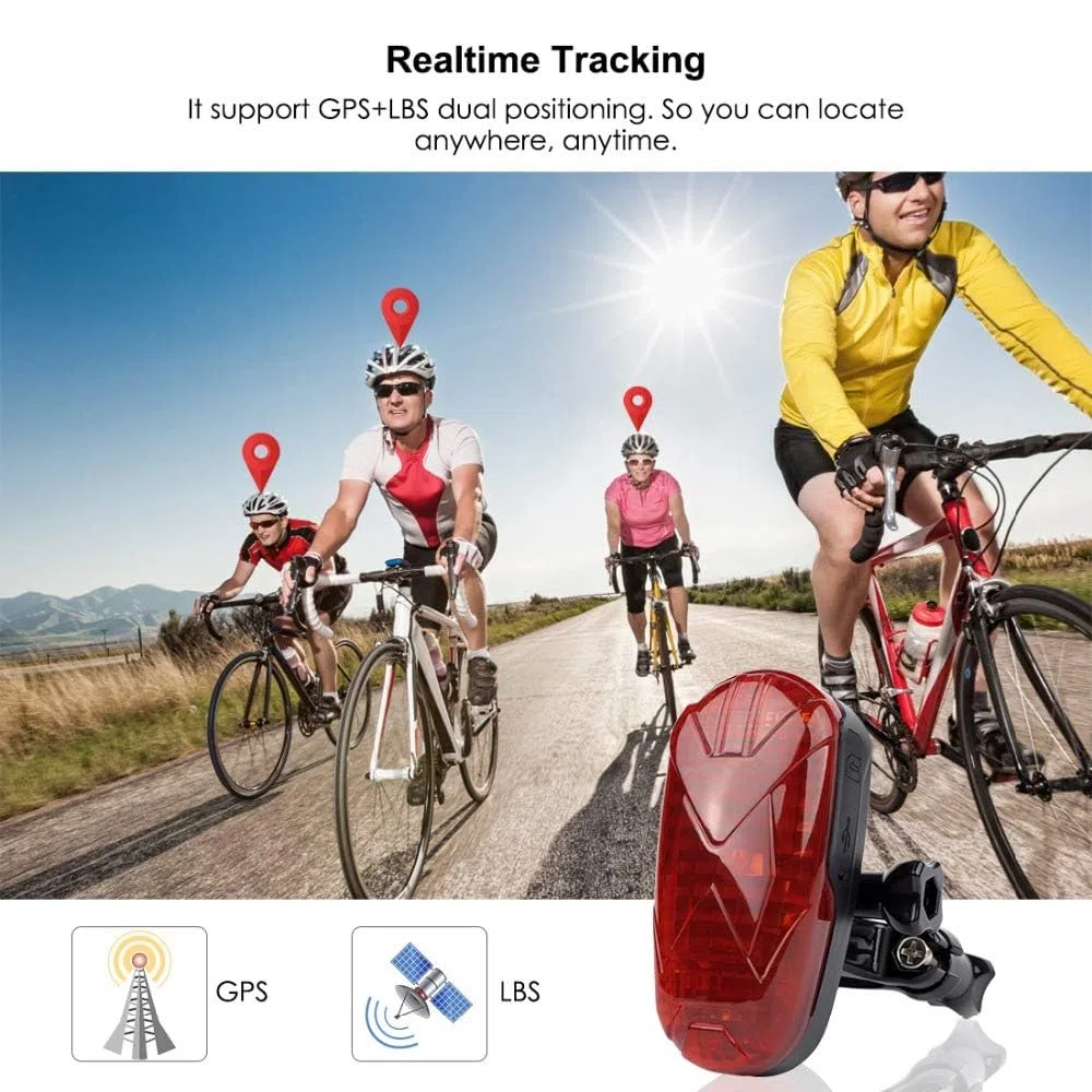 TKMARS Fahrrad GPS 4G GPS Ortungsgerät für E-Bike Roller Motorrad Lenker, Echtzeit Peilsender Tracker und wasserdicht, Wiederaufladbar, SOS-Alarm, mit APP/Webplattform