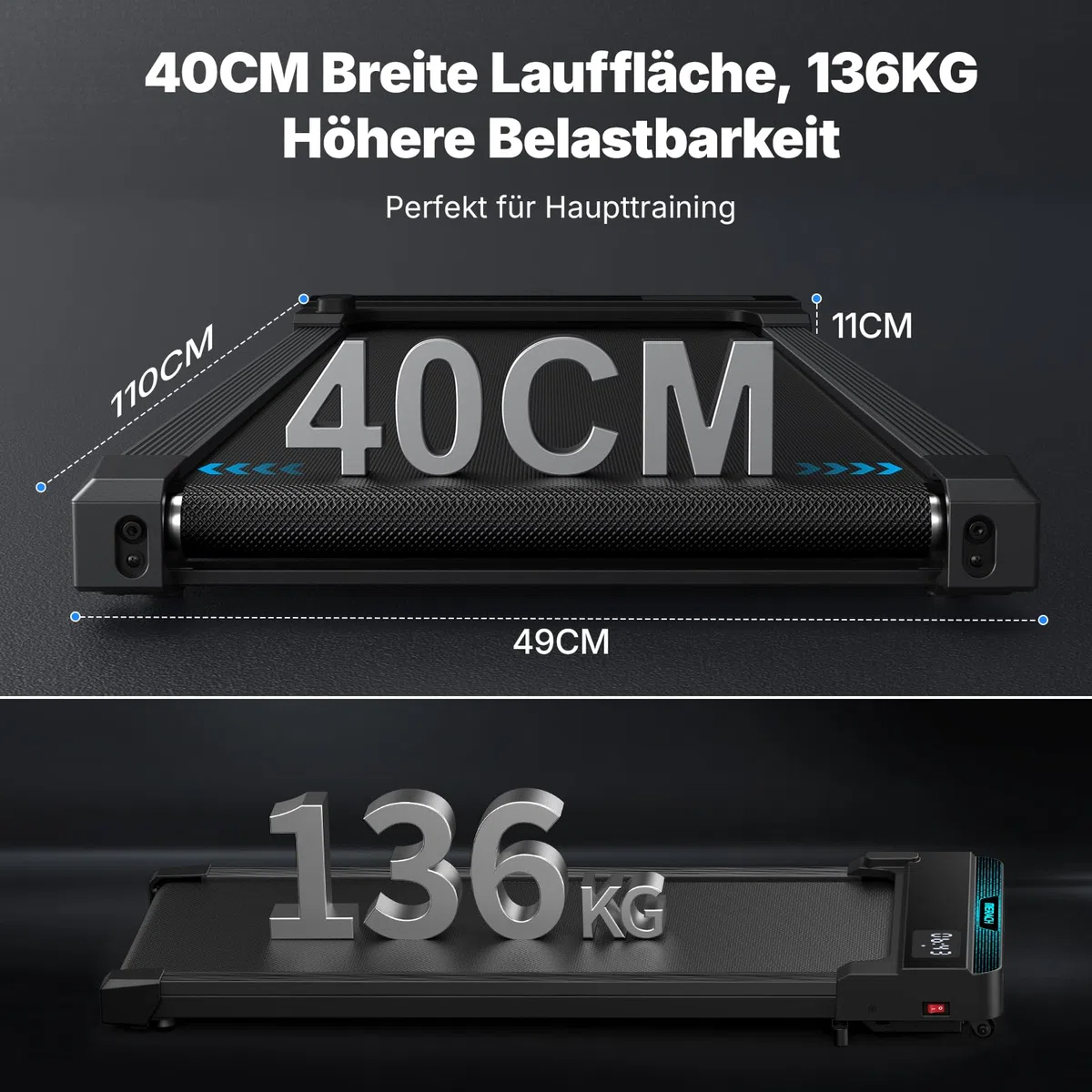 MERACH Walking Pad, 3 in 1 Laufband Für Zuhause, 0%-6% Steigung Laufband Schreibtisch für Zuhause und Büro, 0-12km/h Treadmill, Laufbänder mit Fernbedienung, 45dB Ultra Leise Walking Pad, LED Anzeige
