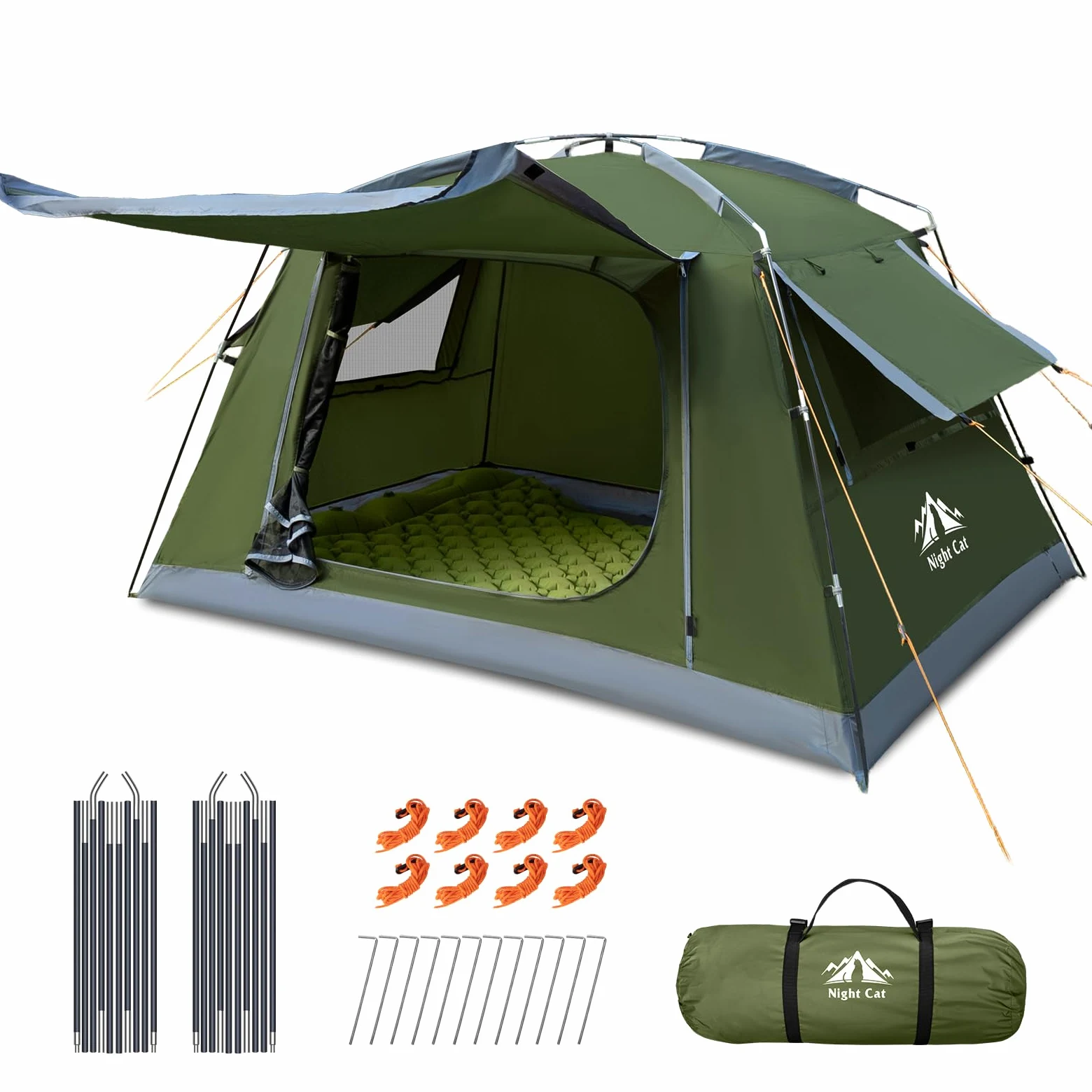 Night Cat Zelt für 1 2 Personen Camping: Leichtes und Wasserdichtes Kuppelzelt für 3 Jahreszeiten Ideal für Rucksackreisen Wandern Outdoor Festivals