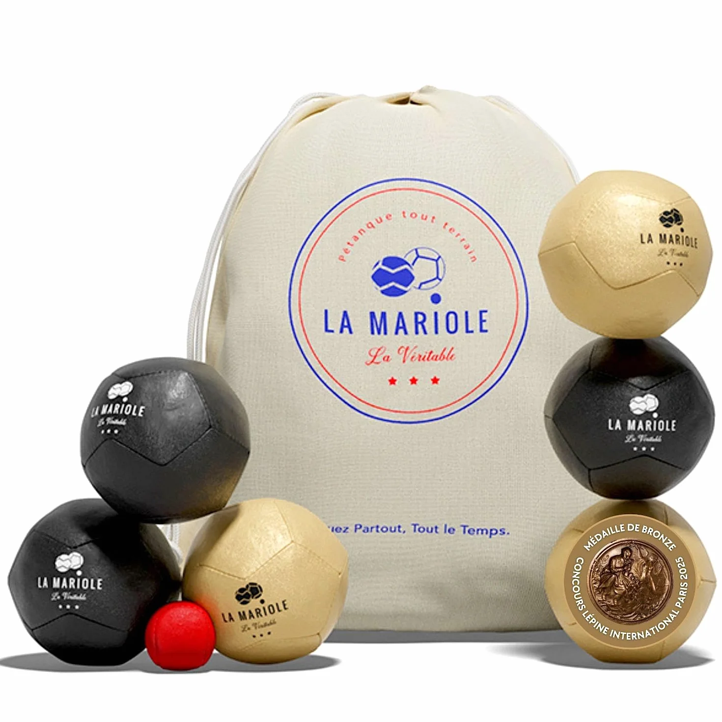 LA MARIOLE – Boccia-Kugeln für alle Terrain Innen und Außen – Offizielles Pack V4