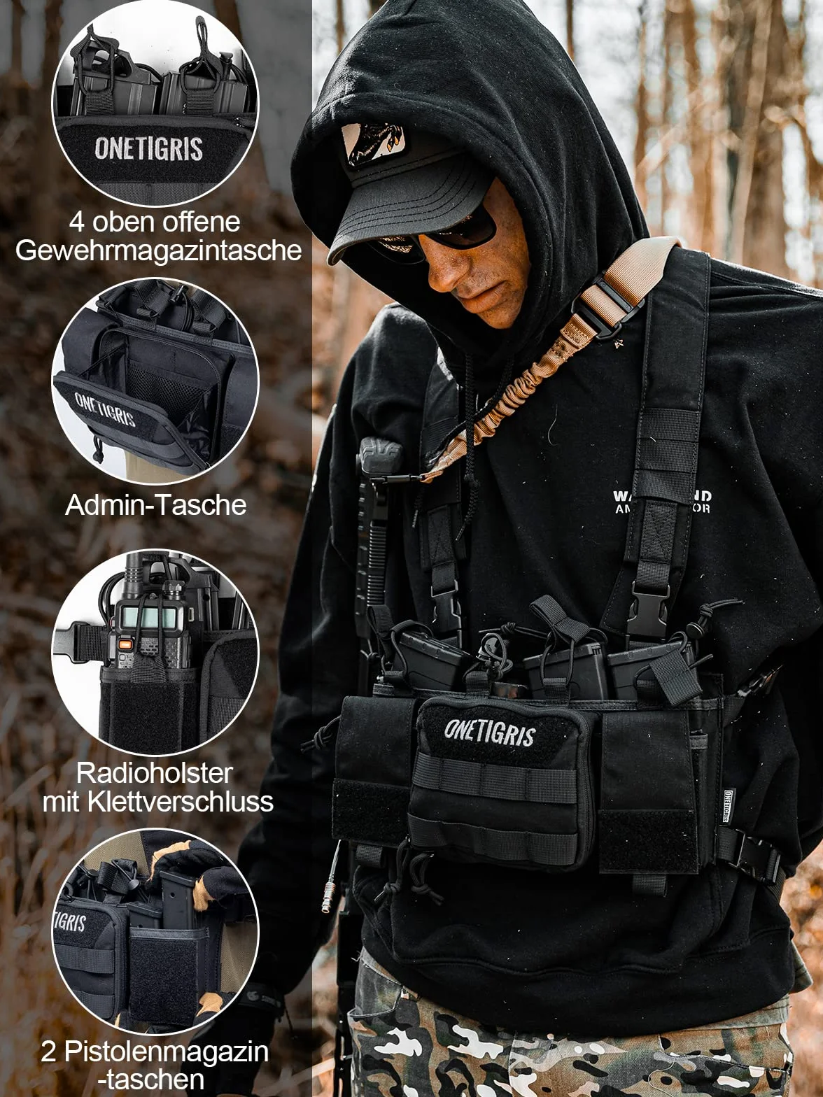 OneTigris CORDURA Chest Rig MOLLE Taktische Funktionsweste |MEHRWEG Verpackung