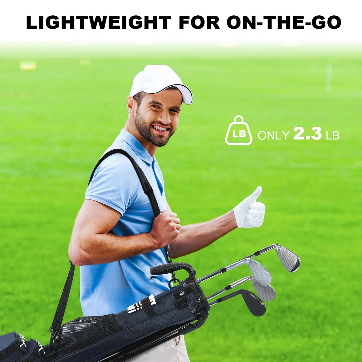 MAZEL Golftasche, 2-Wege-Trennwand, 2 Taschen, verstellbare Schultergurte, hochwertiges 900D-Nylon, leichtes Material, Bleistift-Golftasche für Männer und Frauen