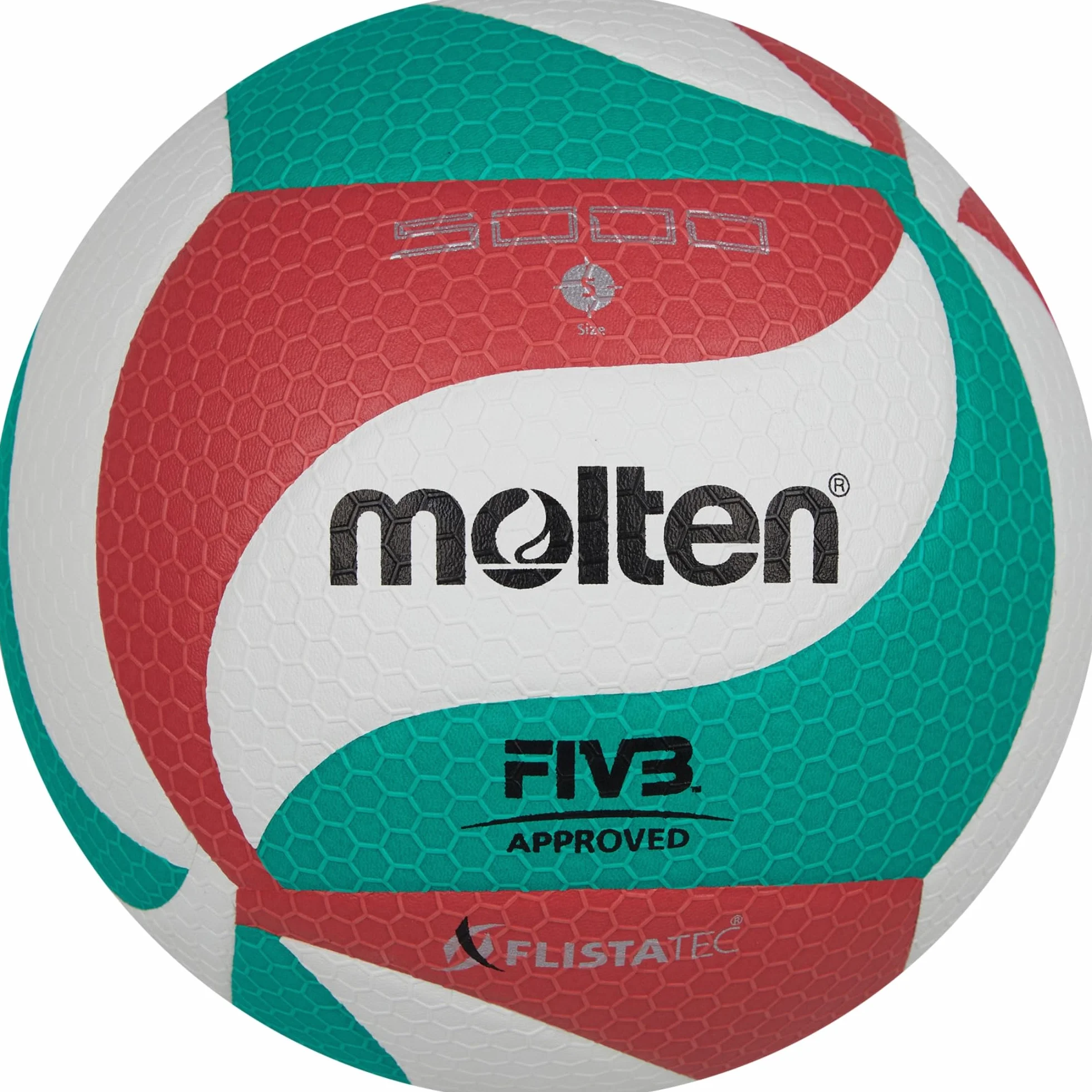 molten Erwachsene V5M5000 Volleyball, Grün/Weiß/Rot, 5