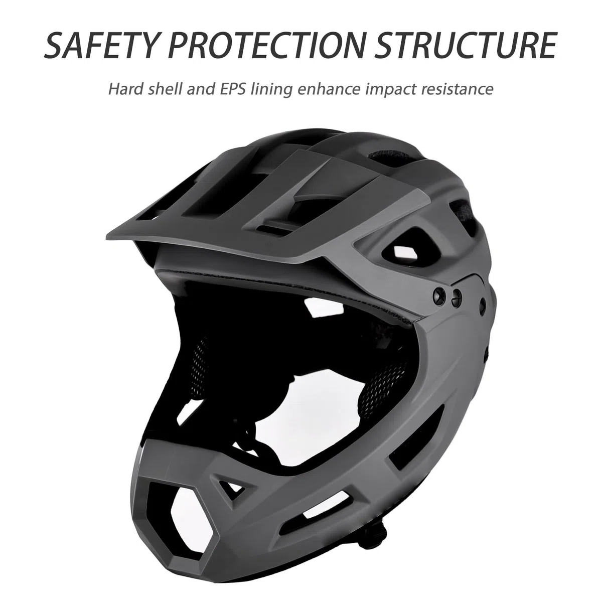 Mountainbike Helm, Integralhelm, Fahrradhelm für Erwachsene, Motorradhelme für Männer Herren Damen mit Abnehmbarem Kinnschutz und Visier zum Mountainbiken