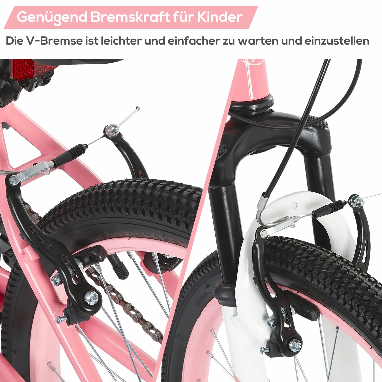HILAND Climber 24 Zoll Kinderfahrrad, Kinder Mountainbike für Jungen Mädchen mit Federgabel 7 Gang, Kinder MTB mit V-Bremsen, Schwarz/Blau/Mintgrün/Rosa