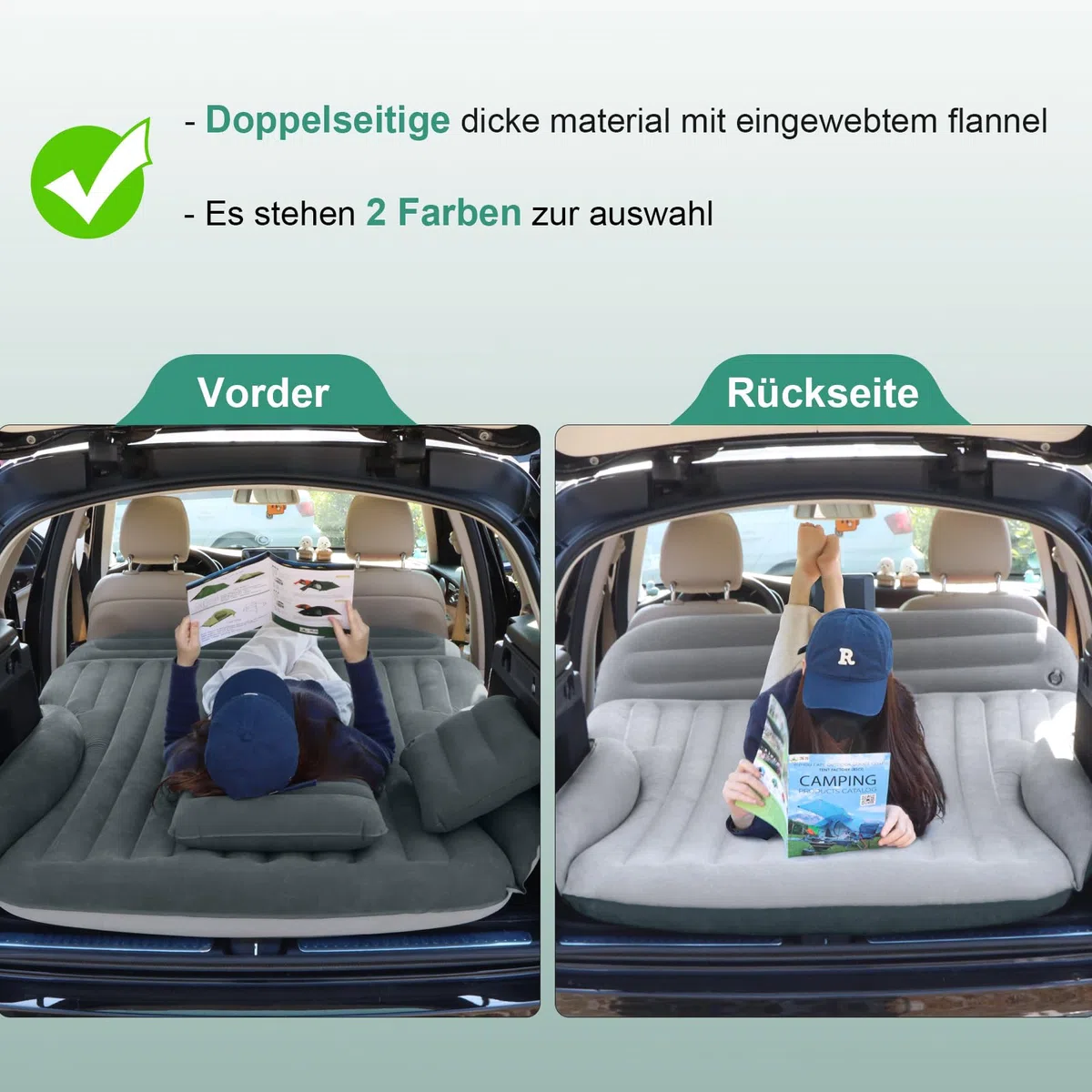 Ciremiv Car Auto Matratze mit dem Umfassendsten Auto Camping Schlafzubehör,Auslaufsichere, Bequeme, Langlebige Auto Luftmatratze,Luftbetten with Luftpumpe, für SUV Minivan MPV Road Trip Dachzelt