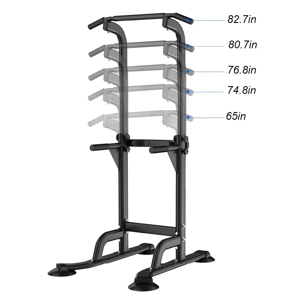 SDHYL Power Tower Kraftstation Klimmzugstange Dip-Stationen Höhe Verstellbar Schlingentraining Bauchtrainer Rückentrainer Für Anfänger Profis Trainieren Fitness