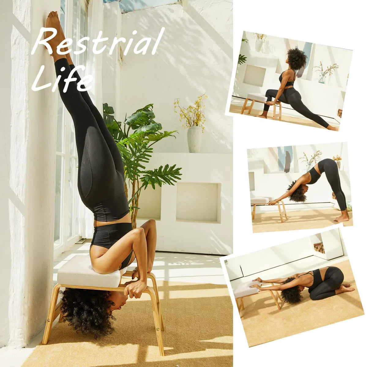 Stuhl Handstand Bank, Holz Handstand Hocker Professionelle Core Strength Hilfs Stuhl Hause Fitness Ausrüstung