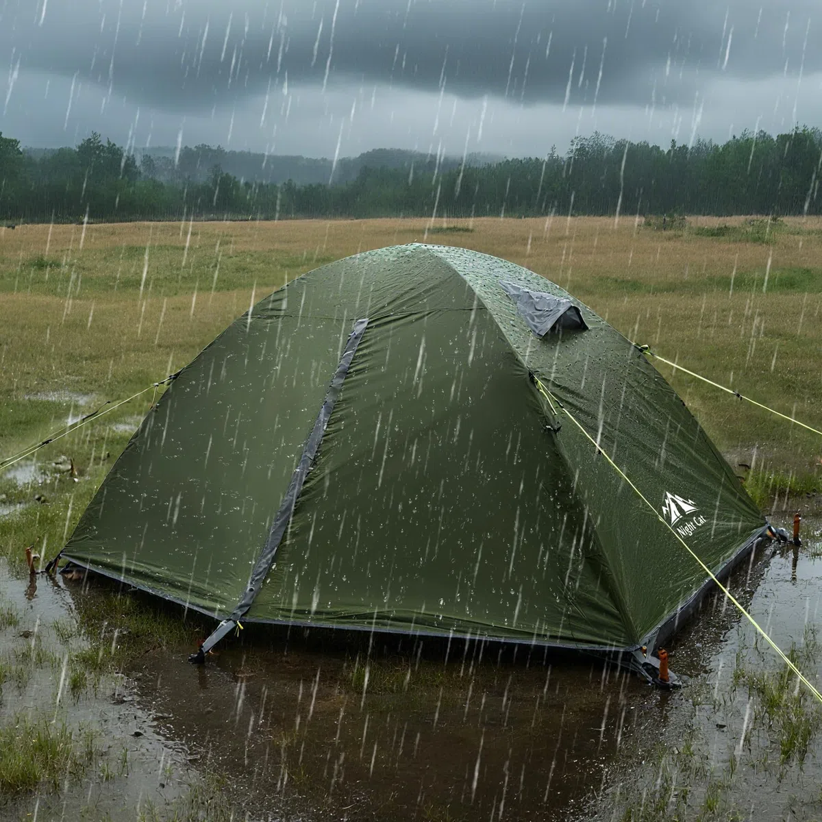 Night Cat Camping 2 Personen Zelt: Wasserdicht Leichtes 3 Jahreszeiten 2 Mann Einfach Aufzubauen mit Vorzelt und Kleines Packmaß für Outdoor Trekking Festival