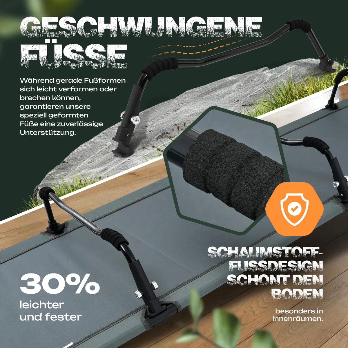 Feldbett Ultraleicht kompakt | Campingbett klappbar robust | Tragbare Campingliege für Wandern Outdoor Camping