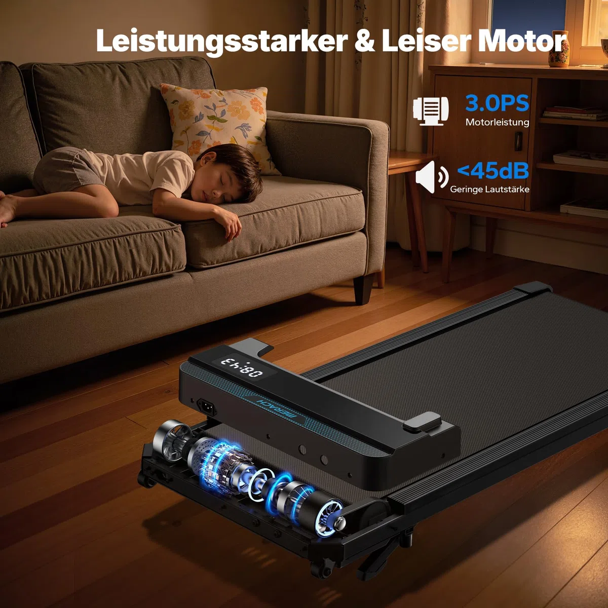 MERACH Walking Pad, 3 in 1 Laufband Für Zuhause, 0%-6% Steigung Laufband Schreibtisch für Zuhause und Büro, 0-12km/h Treadmill, Laufbänder mit Fernbedienung, 45dB Ultra Leise Walking Pad, LED Anzeige