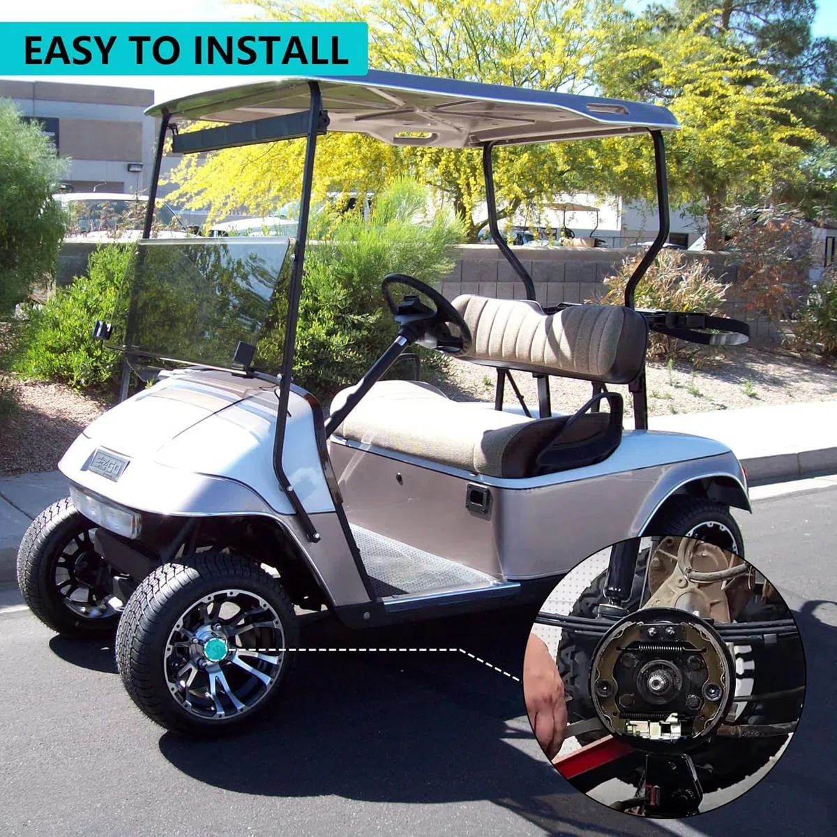 10L0L Golfwagen-Bremse mit Bremsbacken für EZGO TXT PDS & für Yamaha G9 G14 G16 G19 G20 G21 G22, Fahrerseite, OEM# 70998-G01