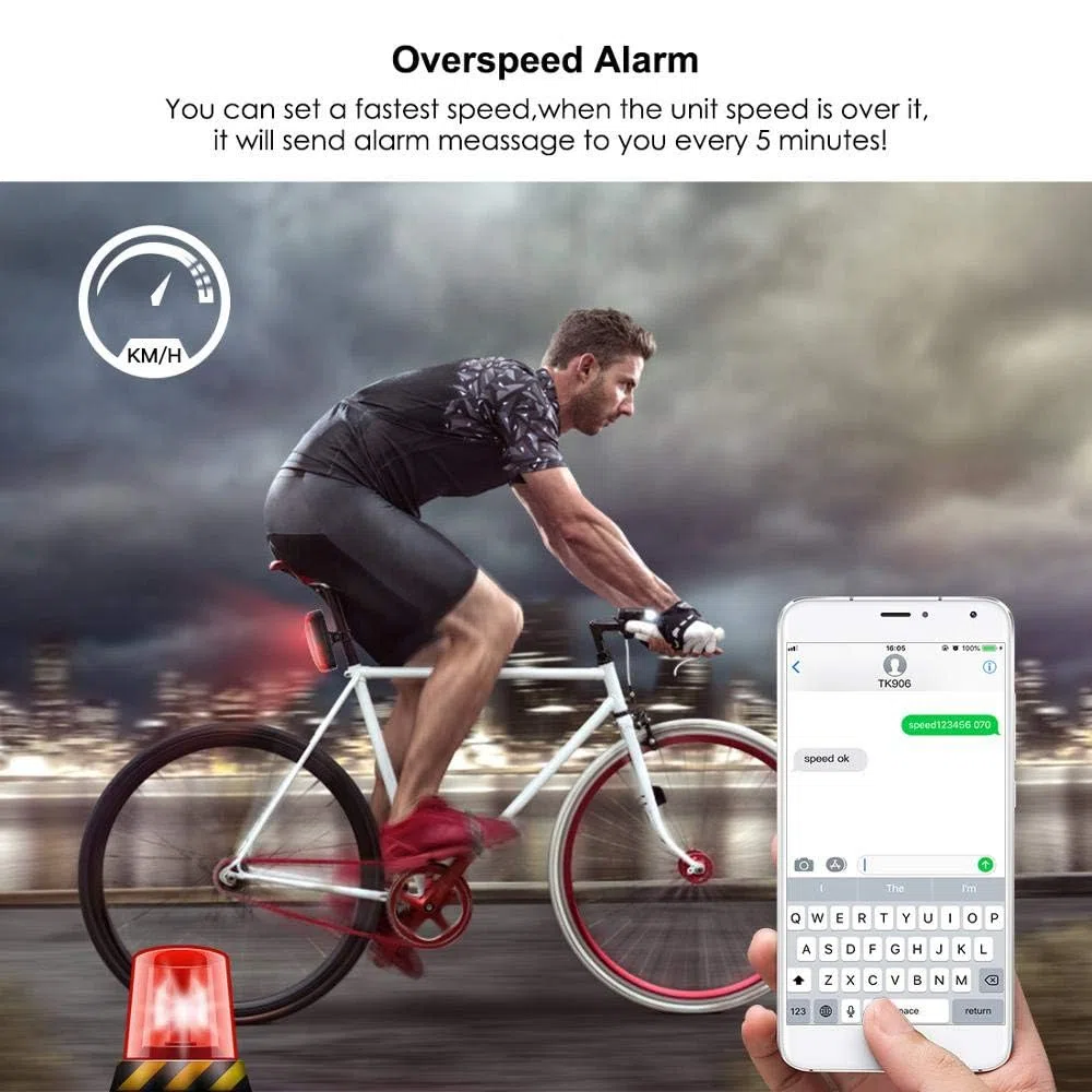 TKMARS Fahrrad GPS 4G GPS Ortungsgerät für E-Bike Roller Motorrad Lenker, Echtzeit Peilsender Tracker und wasserdicht, Wiederaufladbar, SOS-Alarm, mit APP/Webplattform