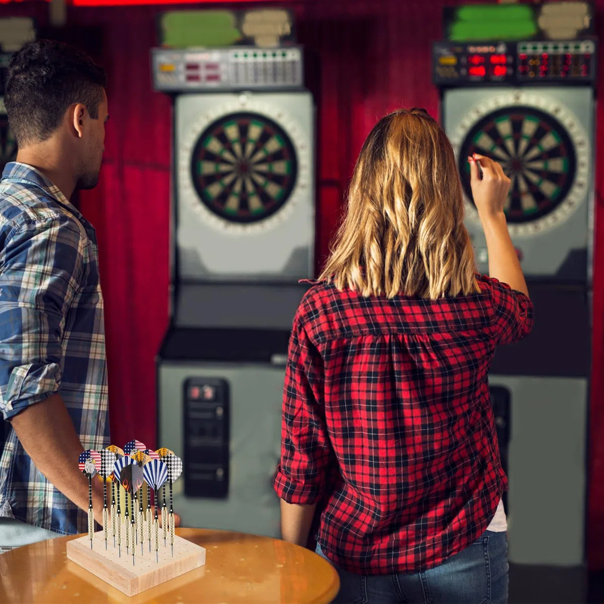 2 Stück Darthalter Holz Dartpfeile Halterung, Dekoration Dartpfeilhalter, Dart Ständer für Aufbewahrung von Steeldarts und Softdarts,Dart Zubehör