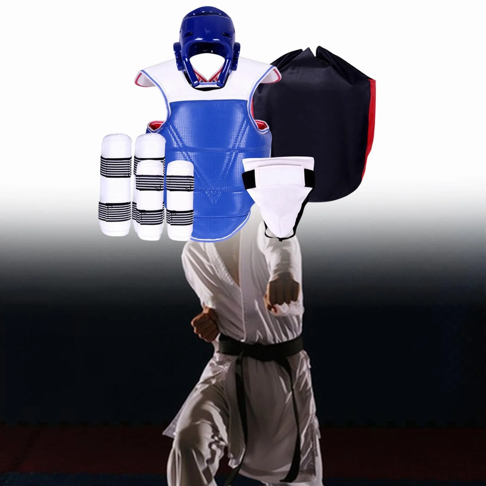 TISHITA Taekwondo Schutzset Karate Sparring Ausrüstung Boxhandschuhe Armschützer Umfassender Rundumschutz Durch Extra Polsterung Und Verstellbare Verschlüsse