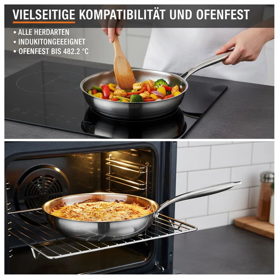 2026 New Kovali Titan Bratpfanne, Titan Pfanne Unbeschichtet, 24/26/28/30/32 Cm Titans Premium Pfanne, Scratch-Resistant, Suitable For Induction, Gas, Electric, Oven-Safe (Not Deckel,28CM)
