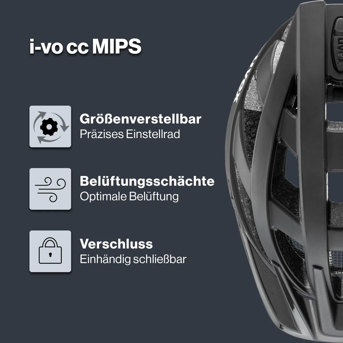 uvex i-vo cc MIPS - Leichter Allround-Helm für Damen und Herren - MIPS-Sysytem - erweiterbar mit LED-Licht