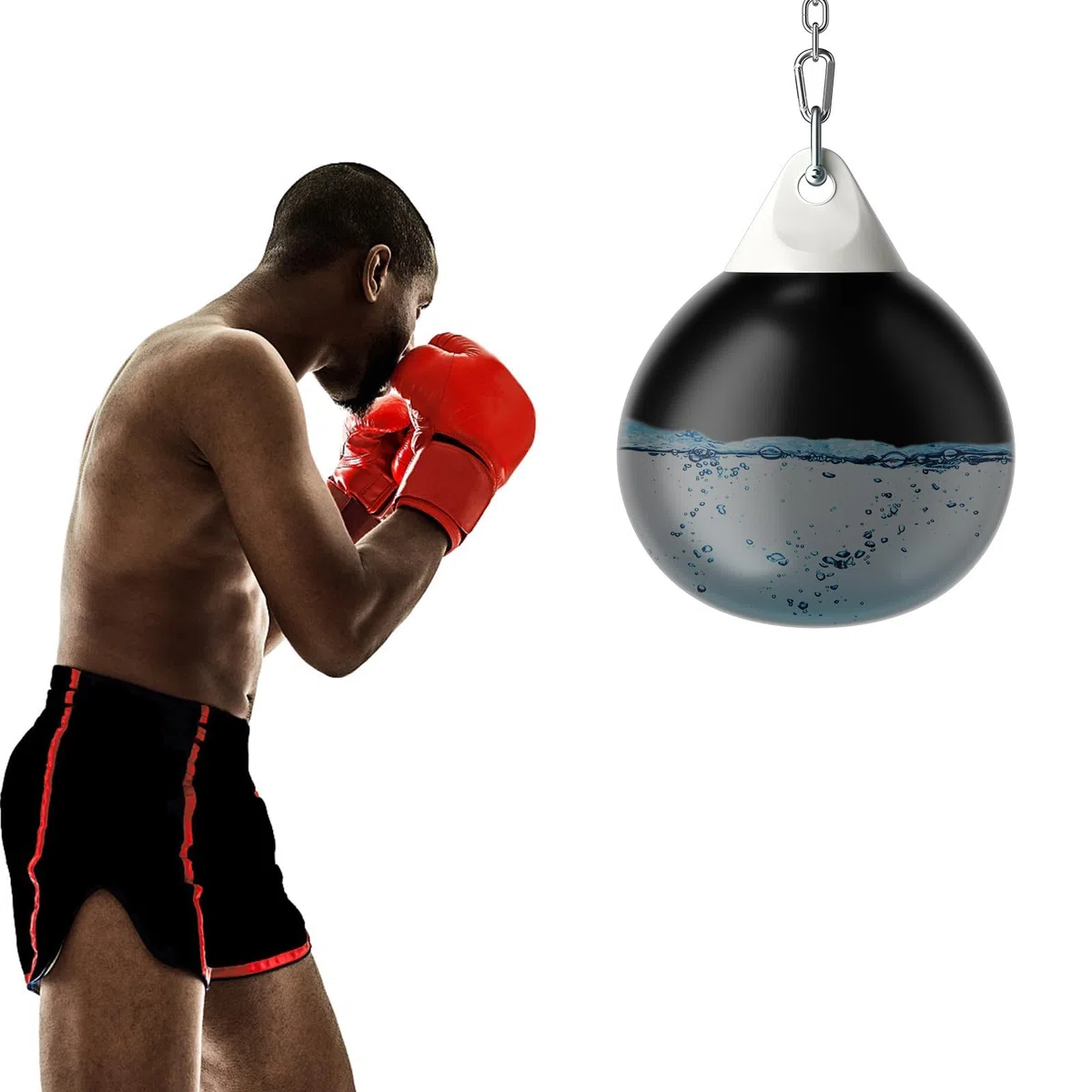 COSTWAY Ø45cm/55cm Wasserboxsack, 50 kg/80kg Boxing Punching Bag mit Verstellbarer Metallkette, Sicherheitsschnallen & Wasserschlauch, Punchingsack für Erwachsene & Kinder