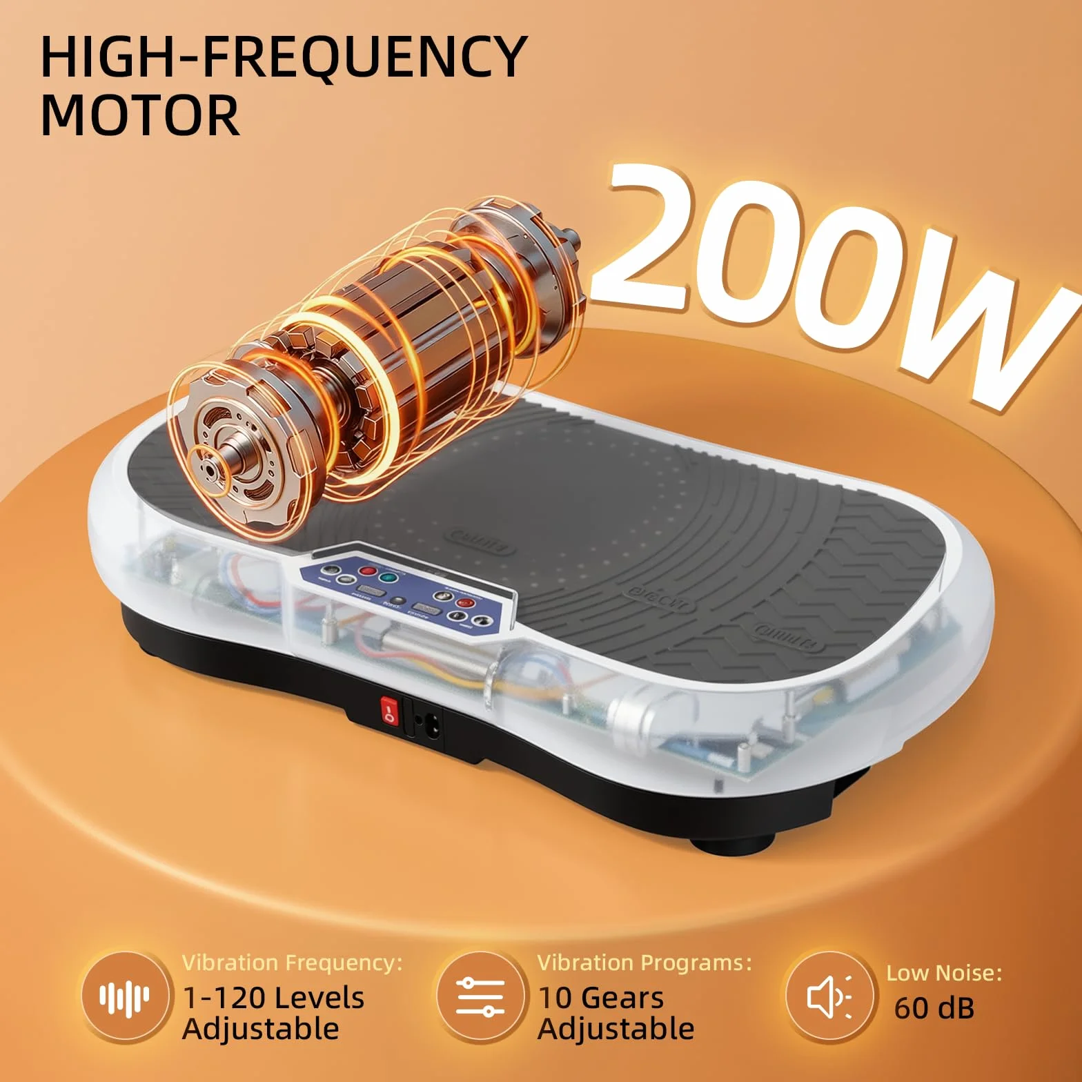 TLGREEN Vibrationsplatte Groß mit Leiser 200W-motoren, L/ XL Rüttelplatte Sport, 120 Stufen und 10 Modi, Fernbedienung, Vibration Plate für Zuhause Ganzkörpertraining Lymphdrainage Muskelaufbau