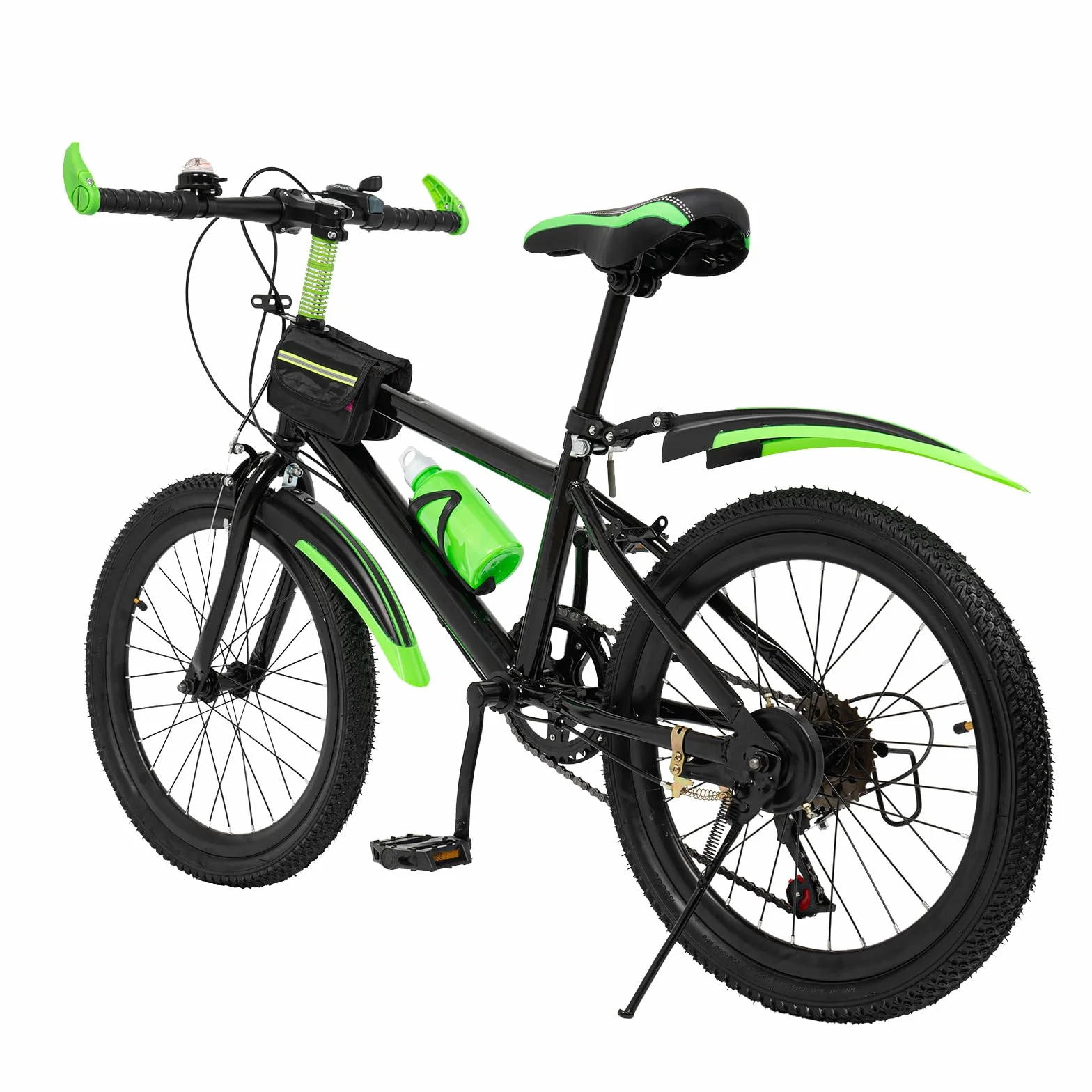 Mountainbike 20 Zoll Kinderfahrrad für Jungen & Mädchen, 7 Gang Mountainbike mit Schutzblech, Wasserflasche, Kompassglocke, Tragfähigkeit 85 kg, für Kinder von 8-13 Jahren