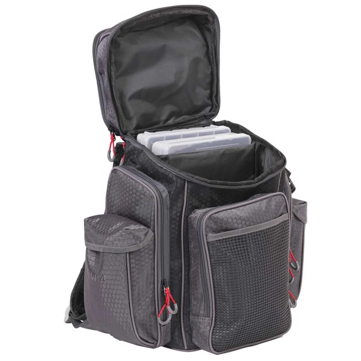 Westin W4 Backpack Plus 2 Boxes Large Titanium Black - Angeltasche, Kunstködertasche, Tasche für Kunstköder, Köderbox, Ködertasche zum Spinnfischen