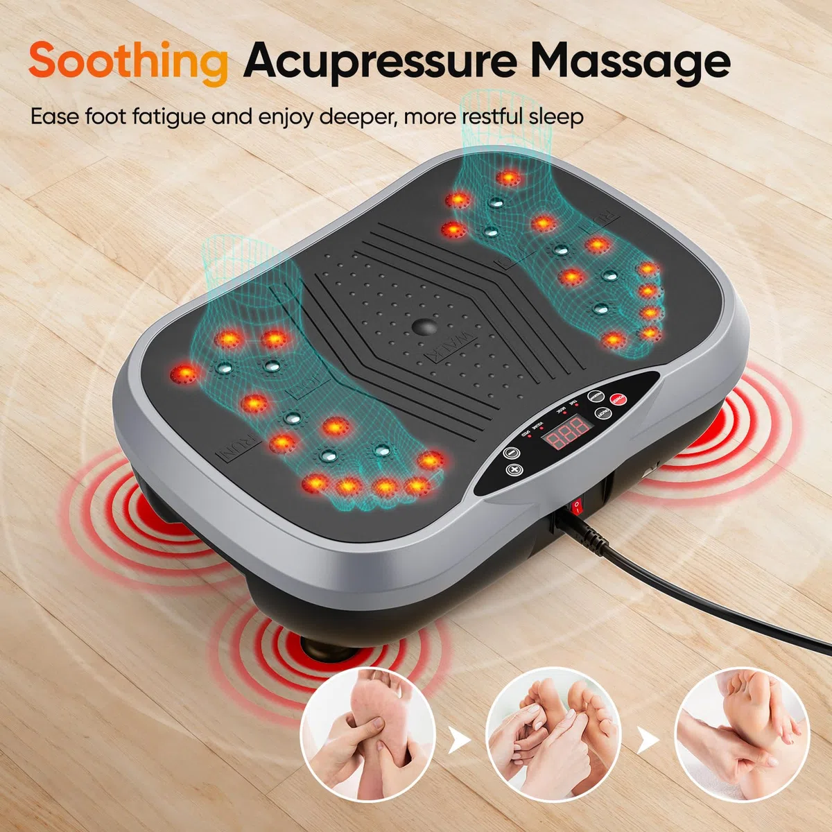 Kidken Vibrationsplatte, Ganzkörper-Workout Erschütterungsplatte Übungsmaschine für Knochendichte Gebäude-Lymphdrainage