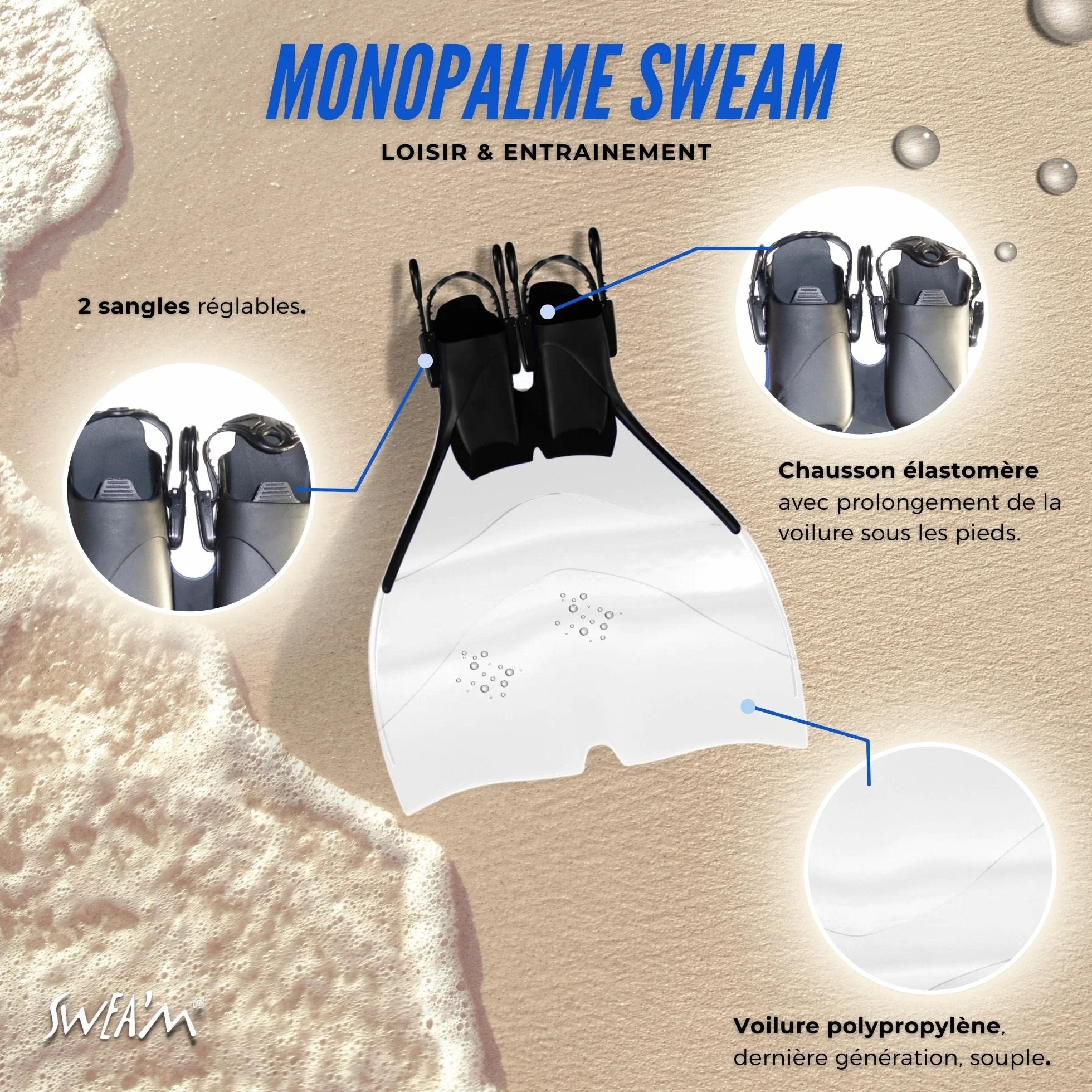 Sweam - Monoflosse Verstellbar Transparent 34-38…