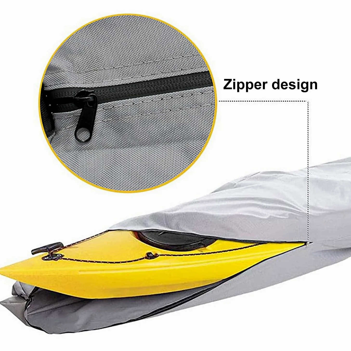 LDIW Universal Kajak Abdeckung, Vollständig Umlaufende Kanu Abdeckung 420D Wasserdicht und UV-beständig Staubschutzschild für Kanu Kajak Boot,Schwarz,18FT: 5.5mx1m
