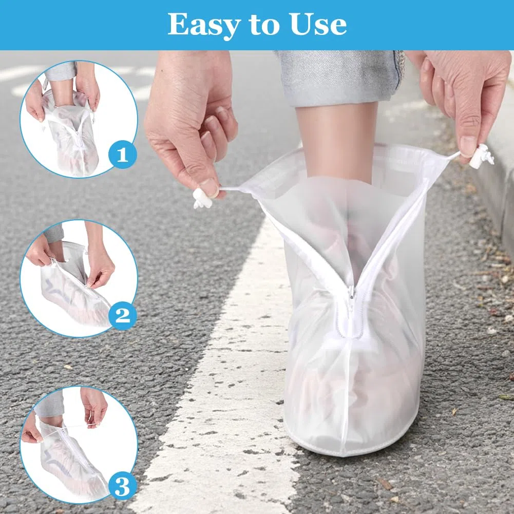 Bike Gaiter, Regenschutz Schuhe Fahrrad, Outdoor SchuhüBerzieher Wasserdicht, Transparent, Faltbare Regenüberschuhe rutschfeste Schuhe Überschuhe mit Reißverschluss