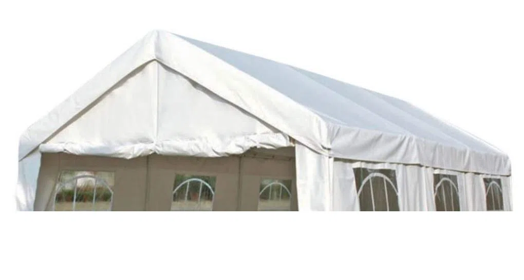 DEGAMO Ersatzdach Dachplane für Profi Partyzelt 4x8 Meter, PVC Weiss 480g/m², incl. Spanngummis