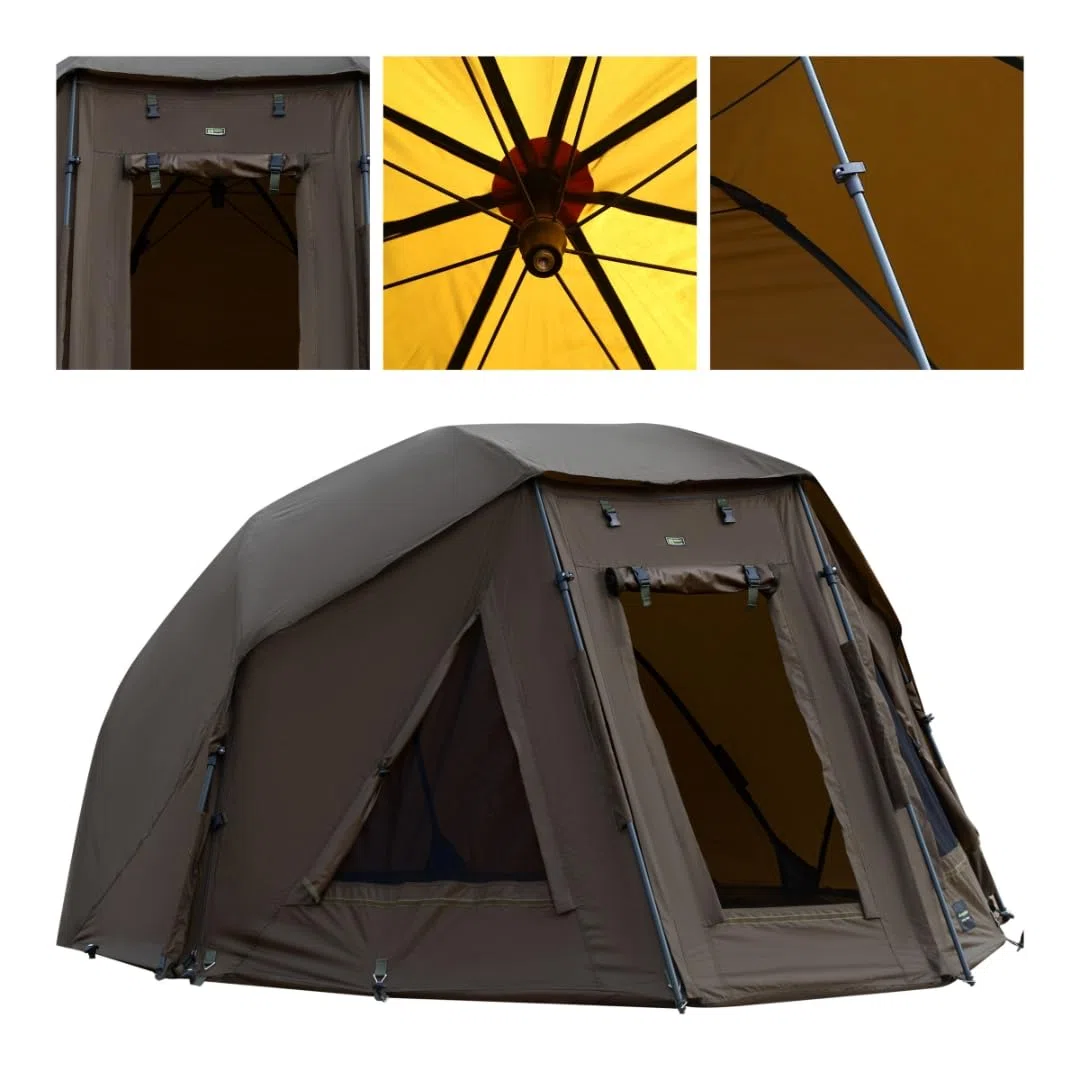 MK - Angelsport -Karpfenzelt Angelschirm Shelter 1 Mann Alu Brolly 10.000er Wassersäule Zelt wie Bivvy Zelt Angelzelt - inkl. Gummihammer