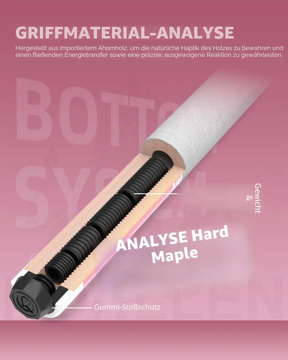 KONLLEN Karbonfaser-Pool-Queue, 147,3 cm, professionelle Poolsticks für Erwachsene, Vollcarbon-Technologie, niedrige Ablenkung, Billardqueue mit 12,5 mm Spitze