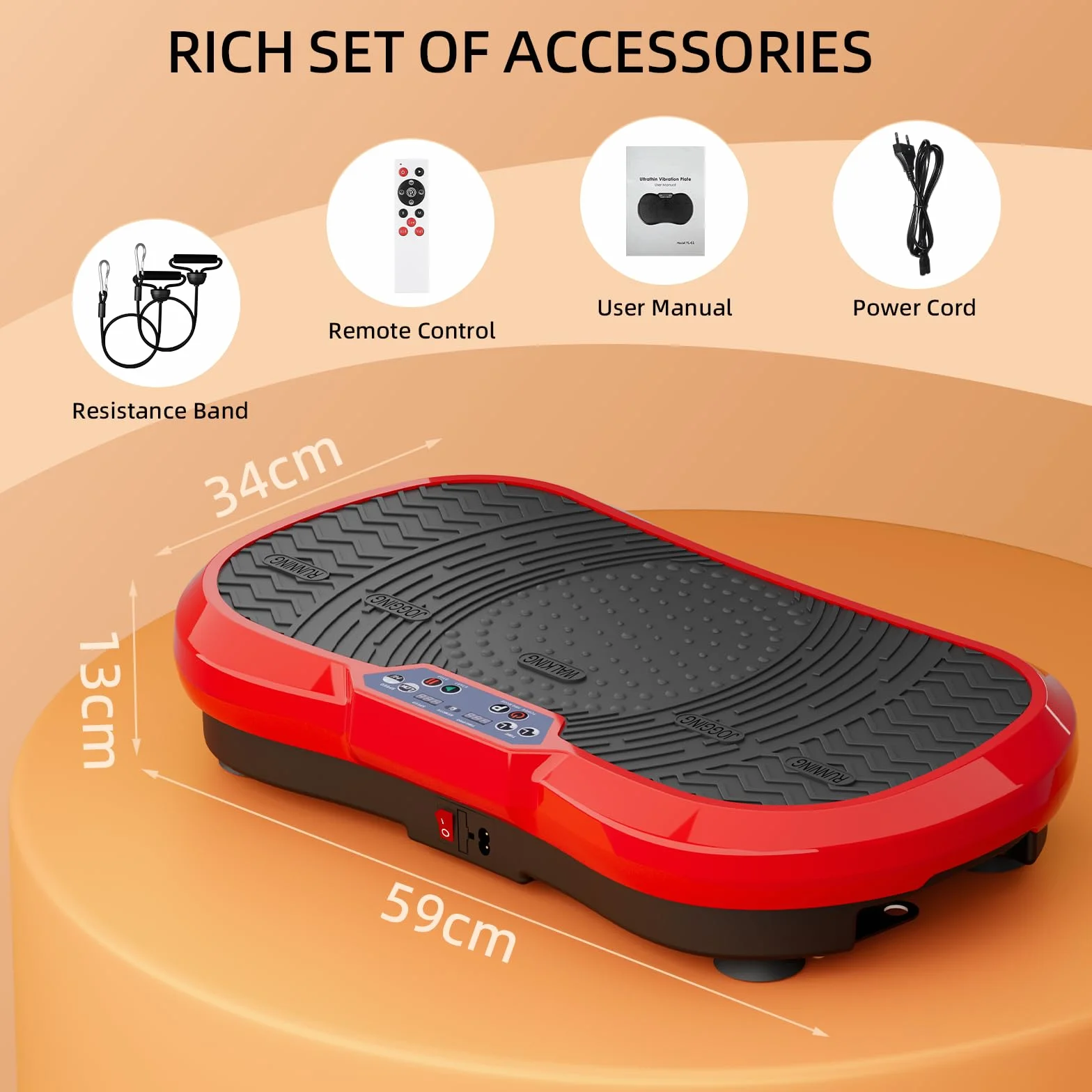 TLGREEN Vibrationsplatte Groß mit Leiser 200W-motoren, L/ XL Rüttelplatte Sport, 120 Stufen und 10 Modi, Fernbedienung, Vibration Plate für Zuhause Ganzkörpertraining Lymphdrainage Muskelaufbau