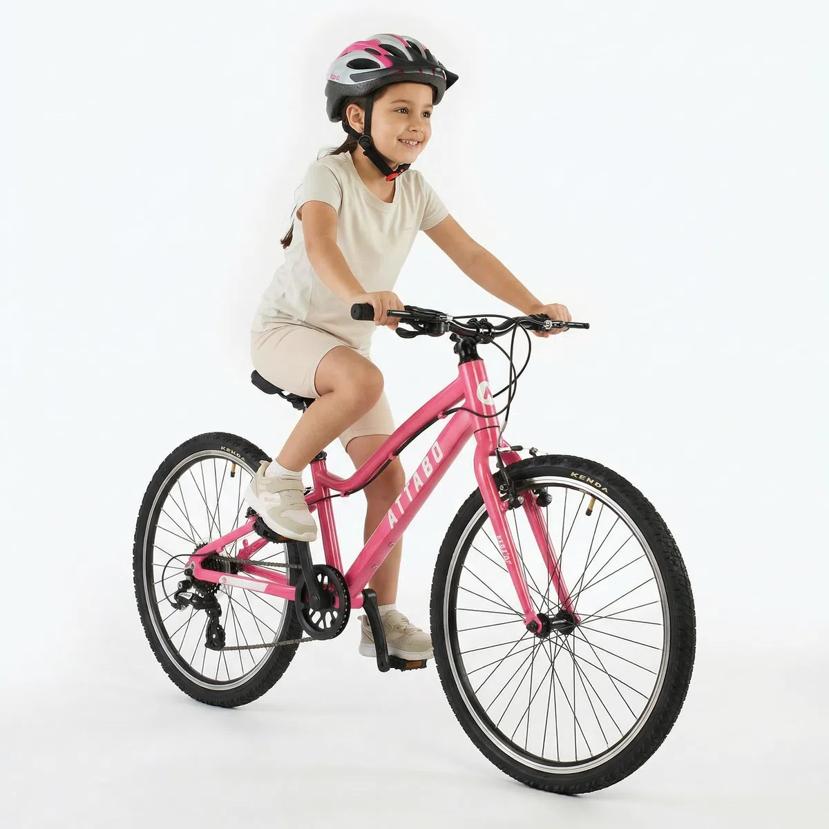 ATTABO Leichtes Kinderfahrrad 10 kg – Fahrrad für Mädchen – Aluminium 6061 – 24 Zoll Rosa – für Schulweg und Ausflüge 7 bis 11 Jahre