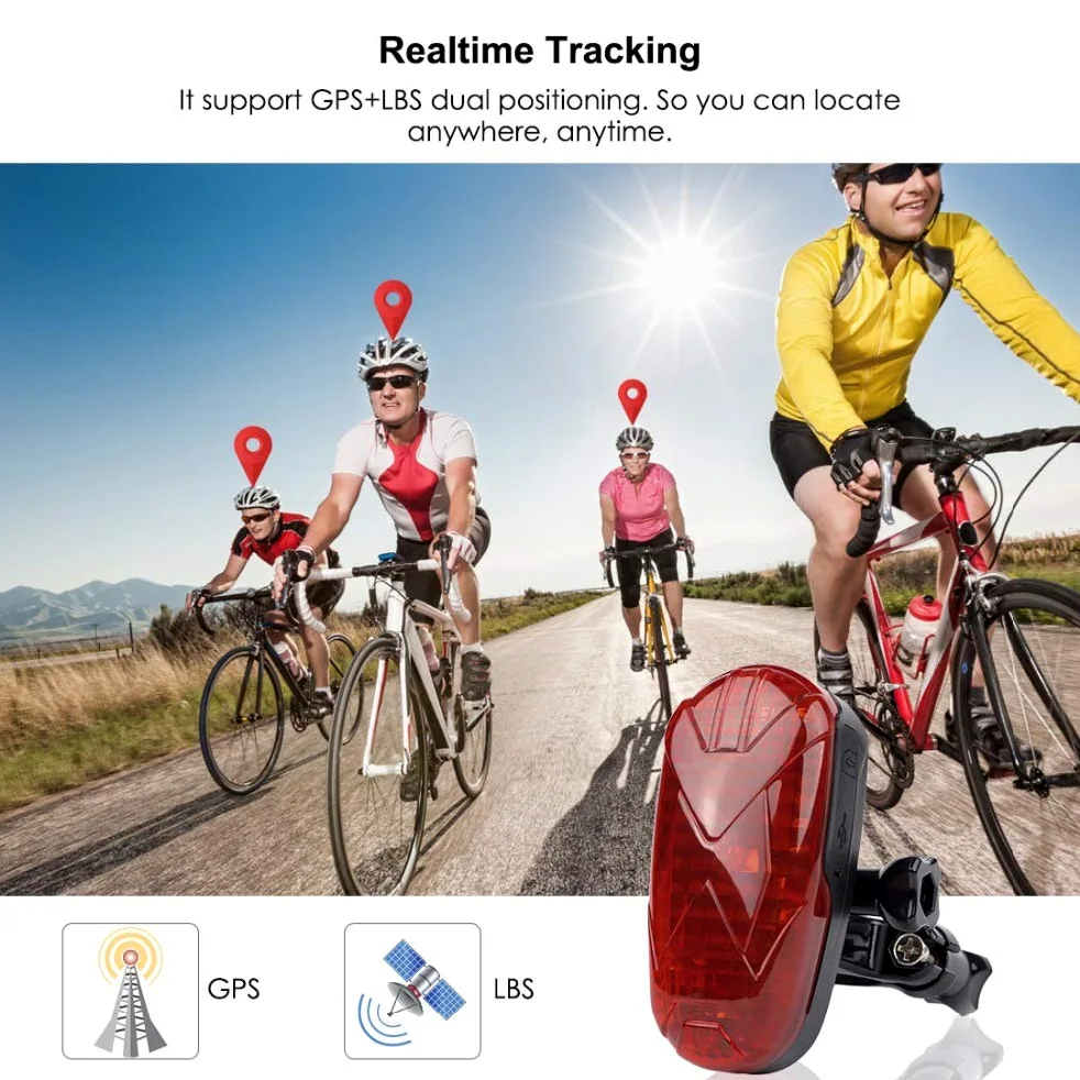TKMARS TK906 GPS-Tracker Fahrrad, GPS Ortungsgerät für E-Bike Roller Motorrad Lenker, Echtzeit Peilsender und wasserdicht, 1800mAh-Akku, SOS-Alarm, kostenlose APP/Webplattform ohne ABO