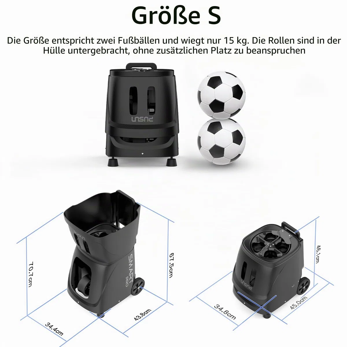 PT-SMARTPro Tennisballmaschine – Professioneller Auto-Ball-Server mit APP-Steuerung, 20 Landepunkten & variabler Geschwindigkeit, intelligenter Tennistrainer mit Multi-Winkel-System (4-6H Laufzeit)