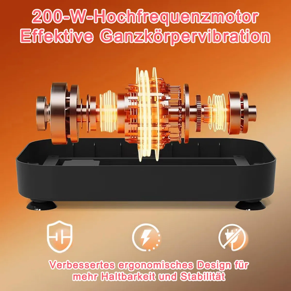 Vibrationsplatte mit BT-Musik Funktion, 1-199 Geschwindigkeitsstufen & 5 Trainingsprogramme, Schüttelplattform für Ganzkörpertraining & Muskelaufbau, Ideal für Heim-Fitnessstudio