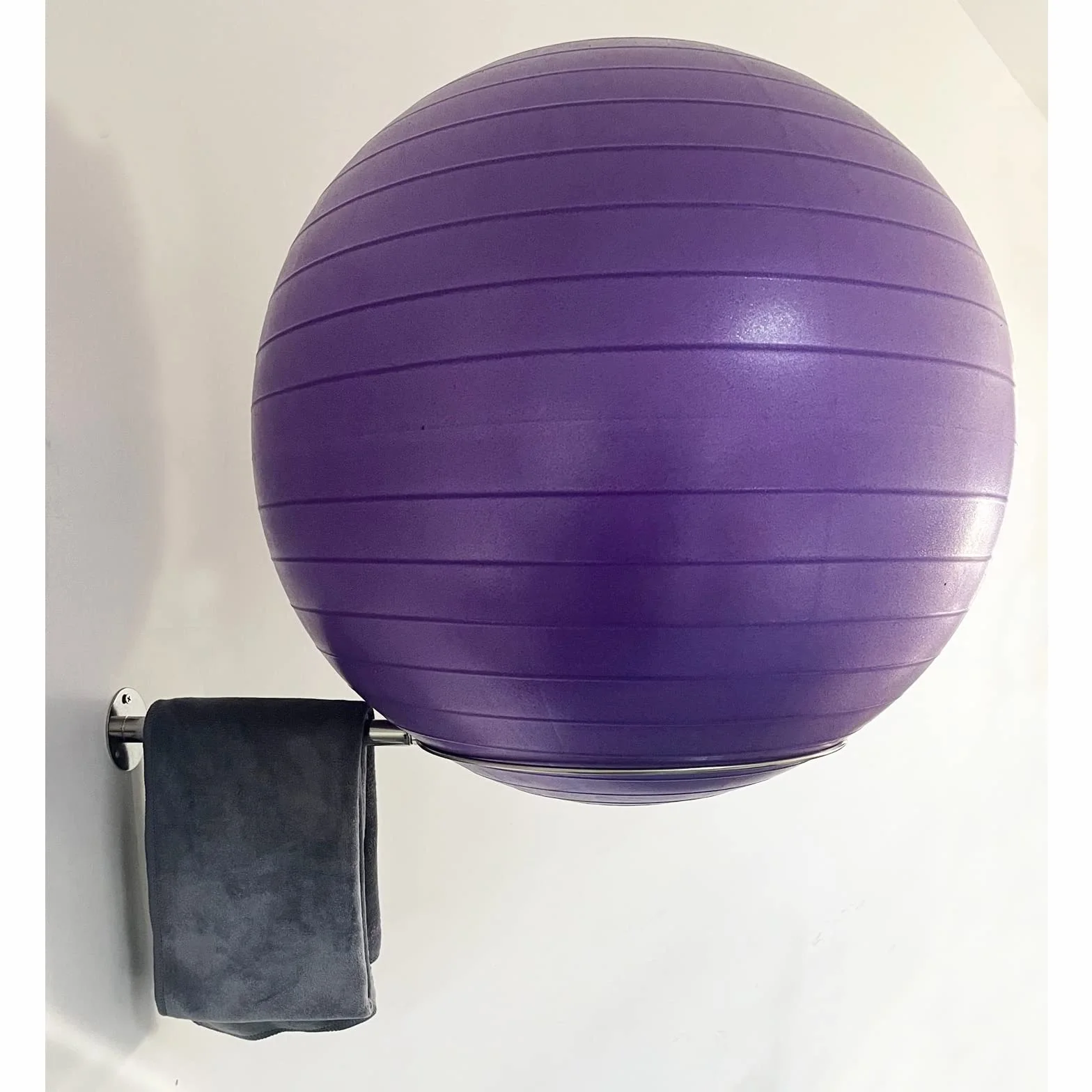 Wandmontierter Edelstahl-Gymnastikballhalter, stabiler Yoga-Ball-Aufbewahrungsregal, Stabilitätsball-Display-Halter, für Übung/Yoga/Stabilitätsbälle 32 cm bis 86 cm, mit Befestigungsschrauben