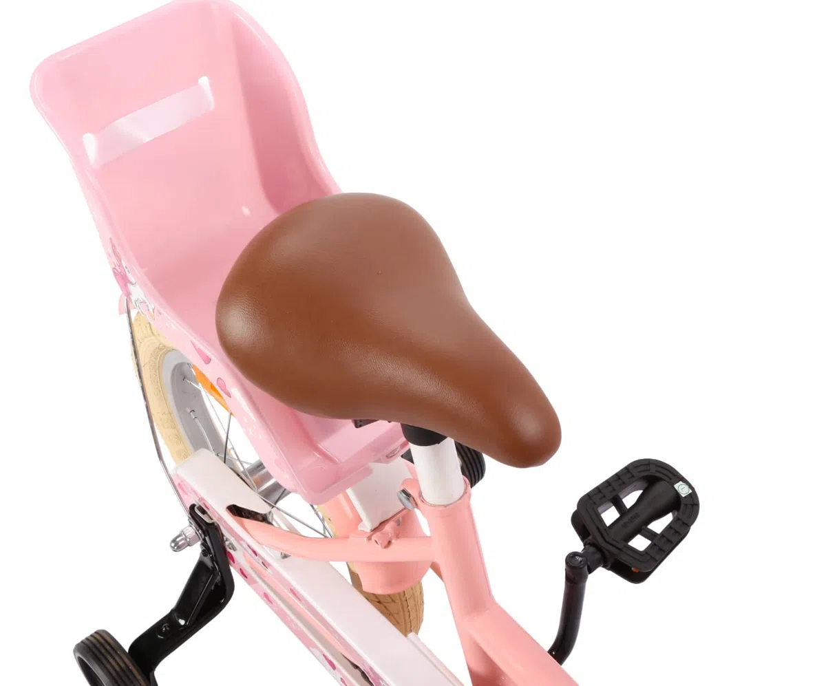 Dolly Kinderfahrrad 14 Zoll | Ab 3-5 Jahre | einfache Montage (95% vormontiert) | Kinder Fahrrad für Mädchen/Jugend | Kleidergröße von 98 bis 108 cm | inklusive Stützräder