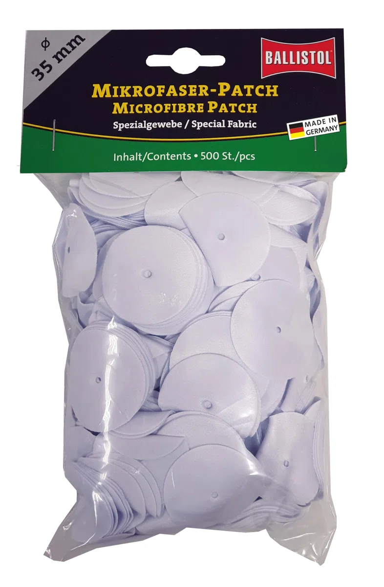BALLISTOL Mikrofaser-Patch zur Waffenreinigung Ø 35 mm (ab Kal. 7,5 mm), 500 Stück