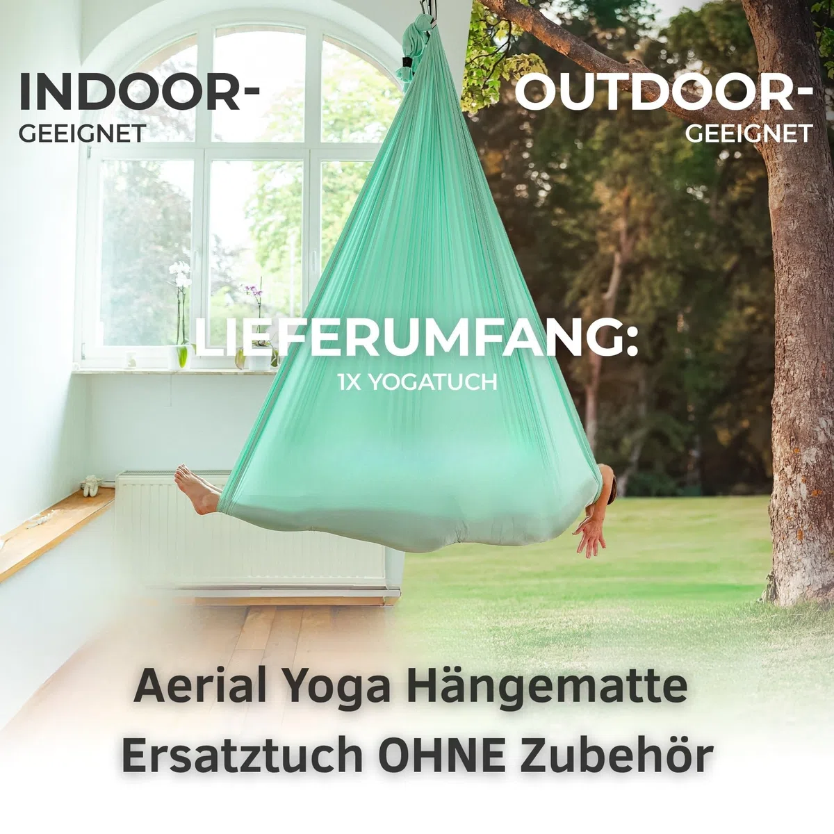 Yosana Aerial Yogatuch 5x2.60 m, Ersatztuch, Yoga Hängematte ohne Zubehör, Yoga Tuch zum Aufhängen, hochwertiges Nylon