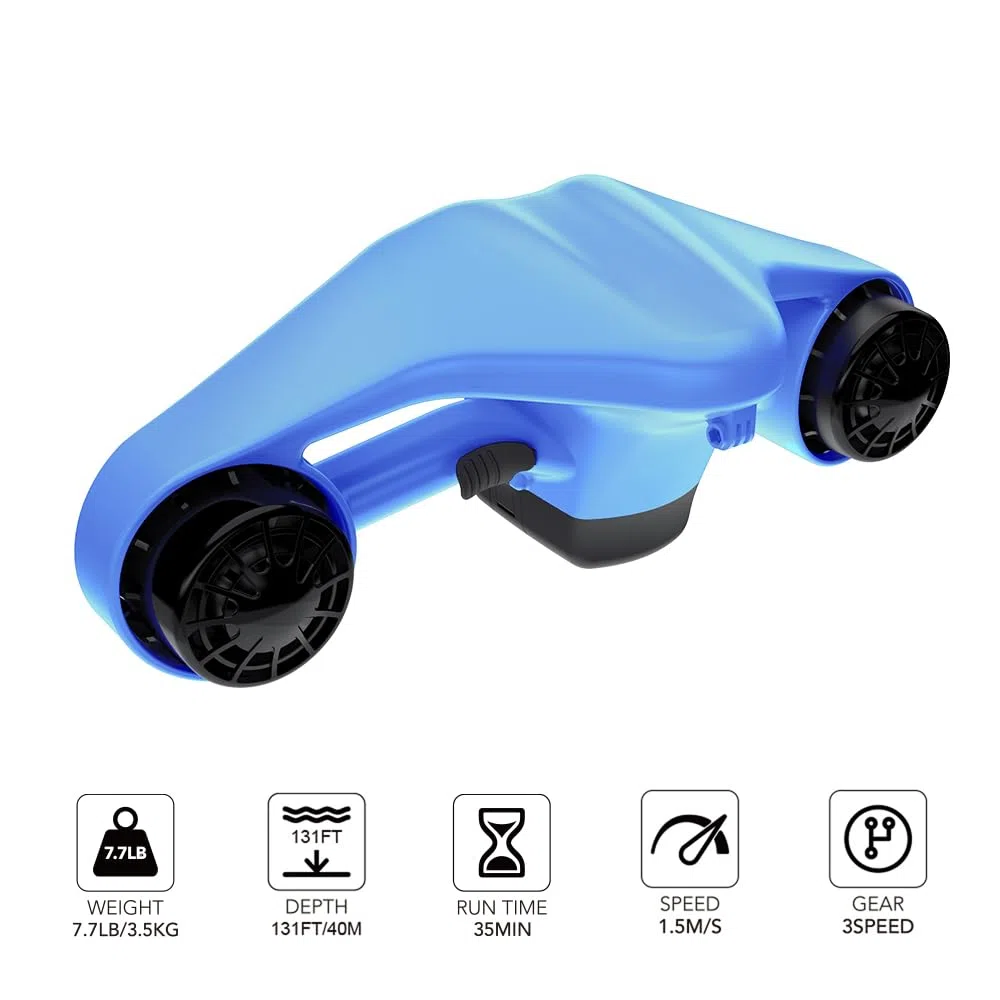 Asiwo Unterwasserscooter Tauchscooter mit Action Kamera Halterung, Seascooter mit Doppelmotor für Tauchen Schwimmen Schnorcheln Abenteuer und Fischen jagen