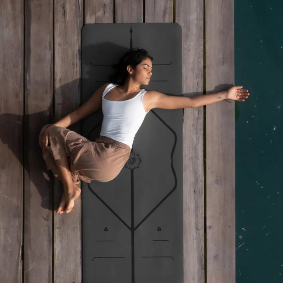 LIFORME Yogamatte - Die Weltweit Beste Umweltfreundliche, rutschfeste Yoga Matte Mit Dem Originalen Einzigartigen Ausrichtungsmarkierungssystem - Biologisch Abbaubare Matte