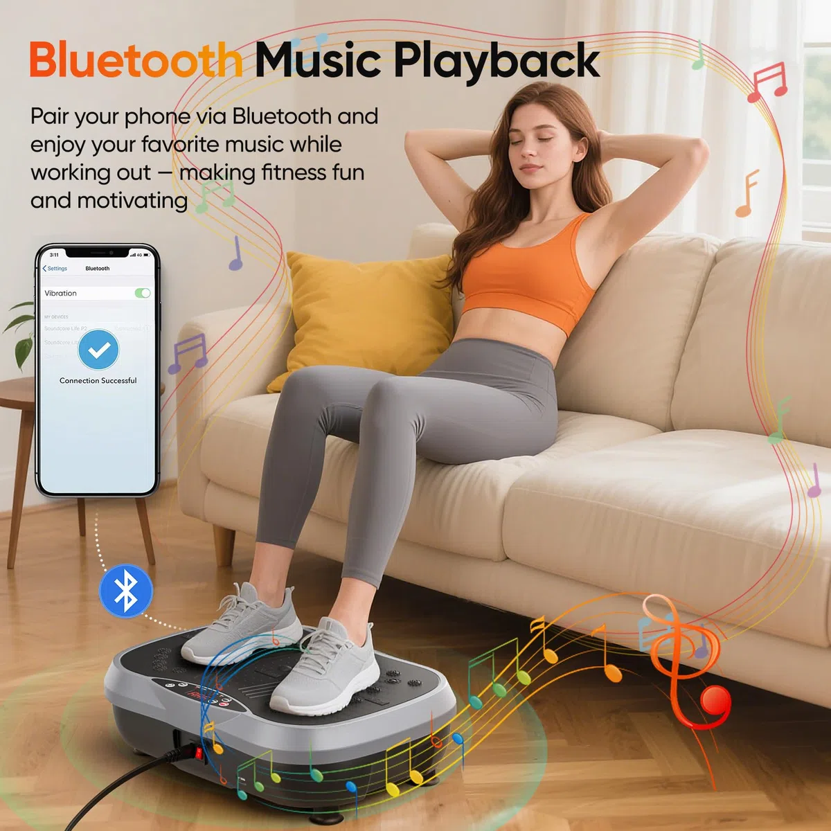 Kidken Vibrationsplatte, Ganzkörper-Workout Erschütterungsplatte Übungsmaschine für Knochendichte Gebäude-Lymphdrainage