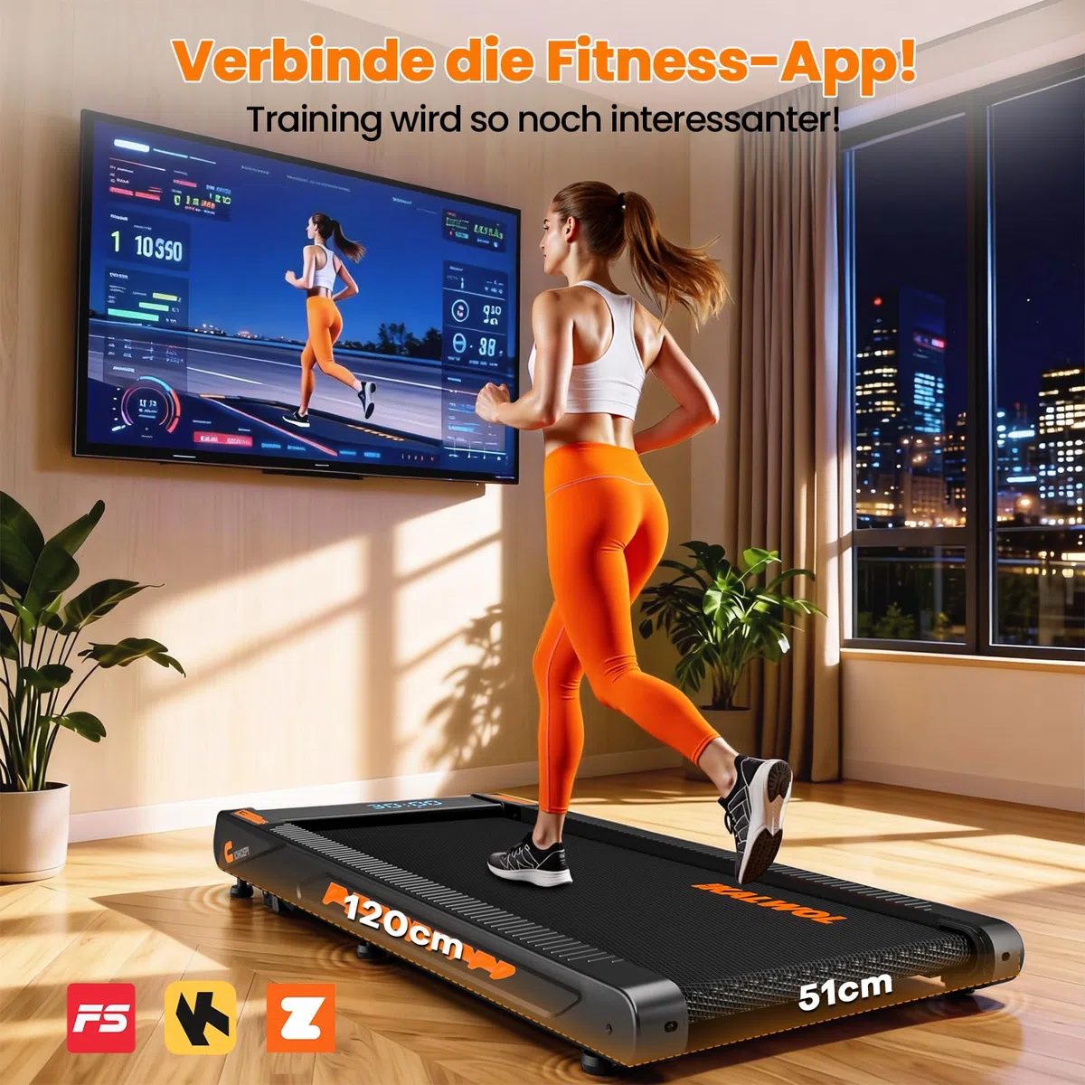 Walking Pad mit Bluetooth Lautsprecher, 4 in 1 10km/h Laufband für Zuhause mit 10% Steigung, 2,75 HP bürstenloser Treadmill für Zuhause & Büro mit LED-Display, 12 HIIT-Programme, Bis 160 kg