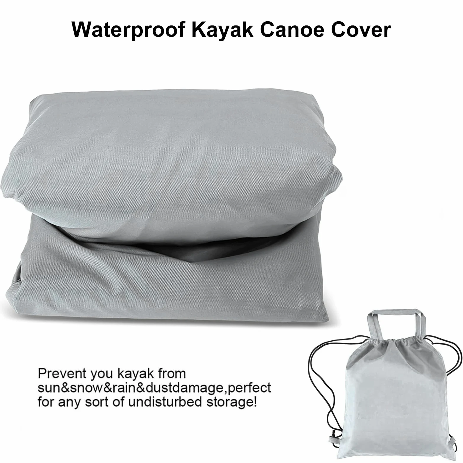 LDIW Universal Kajak Abdeckung, Vollständig Umlaufende Kanu Abdeckung 420D Wasserdicht und UV-beständig Staubschutzschild für Kanu Kajak Boot,Schwarz,18FT: 5.5mx1m